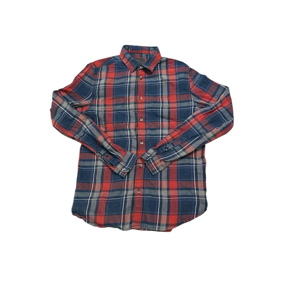 Zara Man Blue & Red Plaid Long Sleeve Button Up Dress Shirt Size Men’s Small